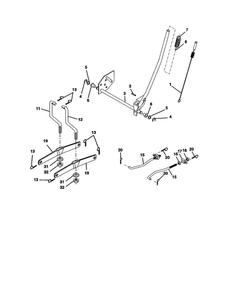 Mower Lift Diagram and Parts List for GE1138 SN1138A Weed Eater Lawn Tractor